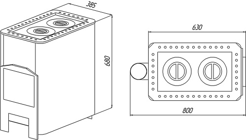 Печь отопит.-варочная УЮТ-2 (засыпной) (Варвара)